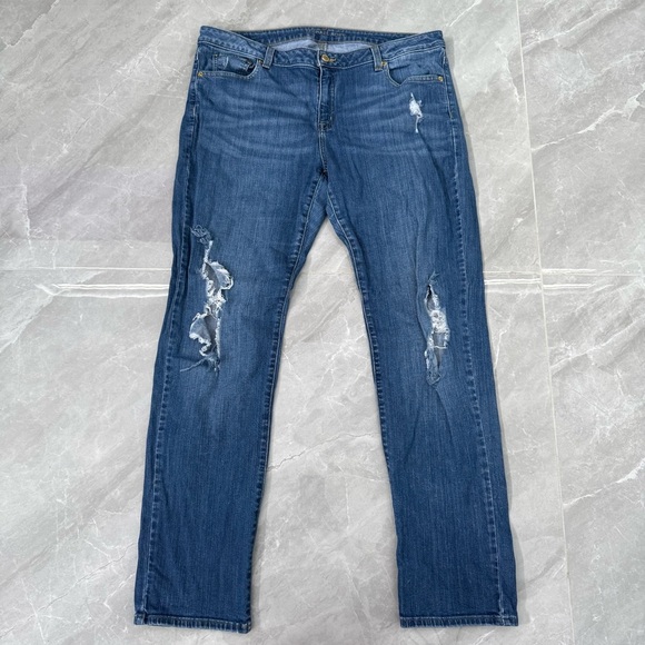 Women’s Michael Kors Dillion Relaxed Distressed Jeans Size 12 - Picture 1 of 16